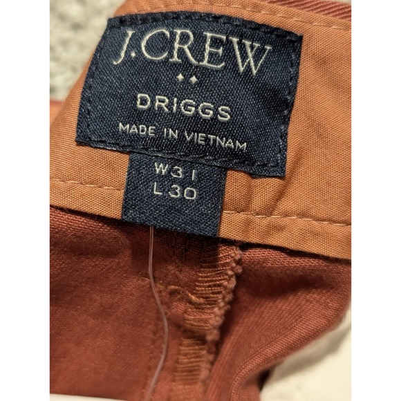 J. Crew Men's Driggs Slim Fit Chinos, Dusty Red, Size 31x30 NWT - Picture 6 of 8